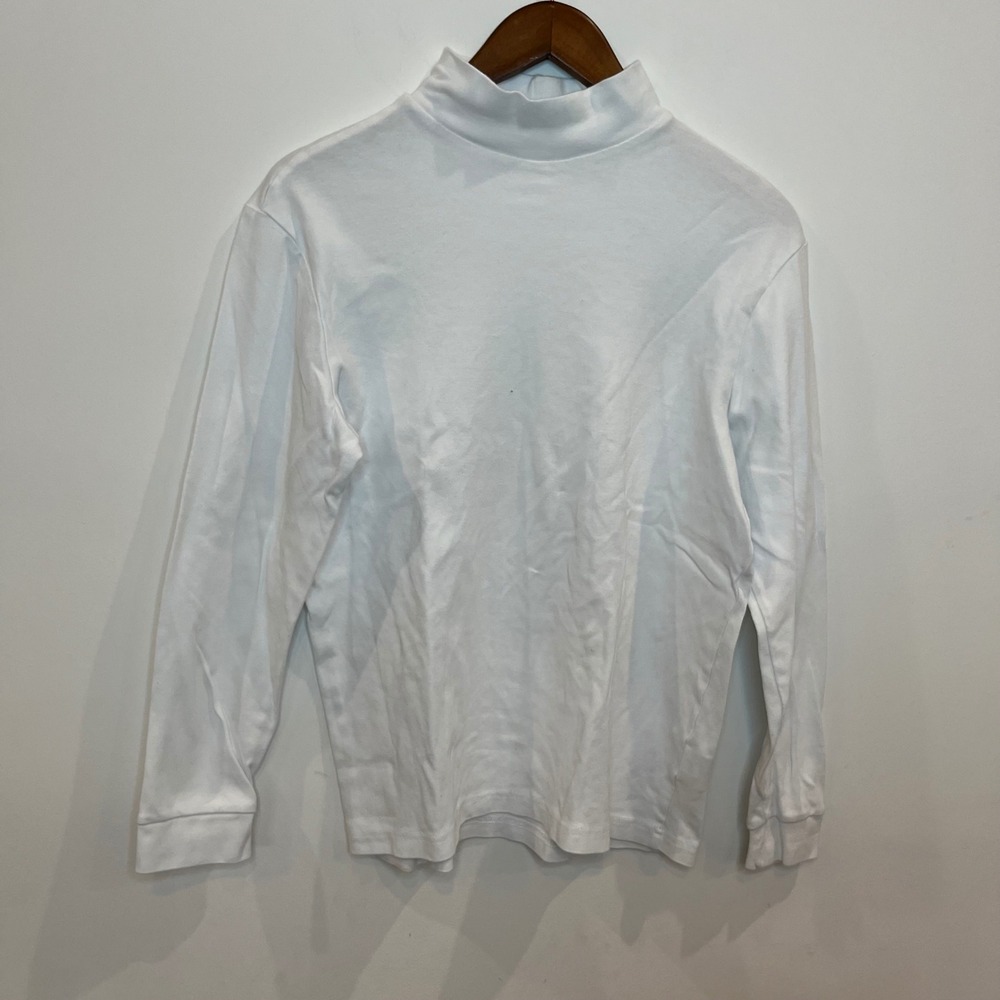 Club Room Mens White Long Sleeve Mock Neck T-Shirt Size M